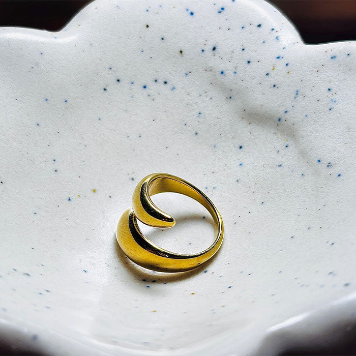 Minimalist Gold-Tone Open Adjustable Ring