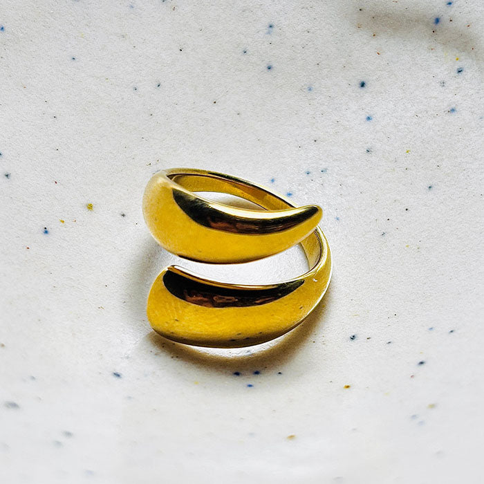 Minimalist Gold-Tone Open Adjustable Ring