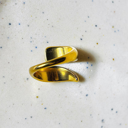 Minimalist Gold-Tone Open Adjustable Ring