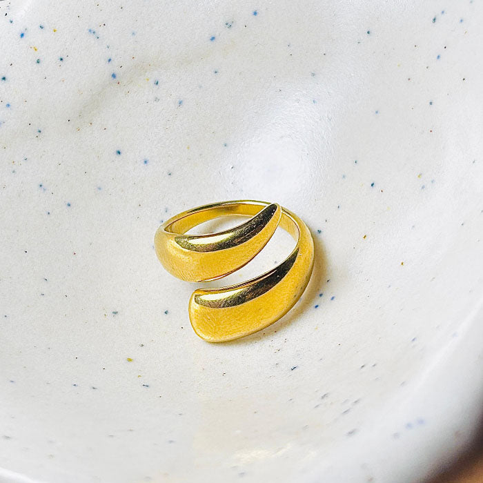 Minimalist Gold-Tone Open Adjustable Ring